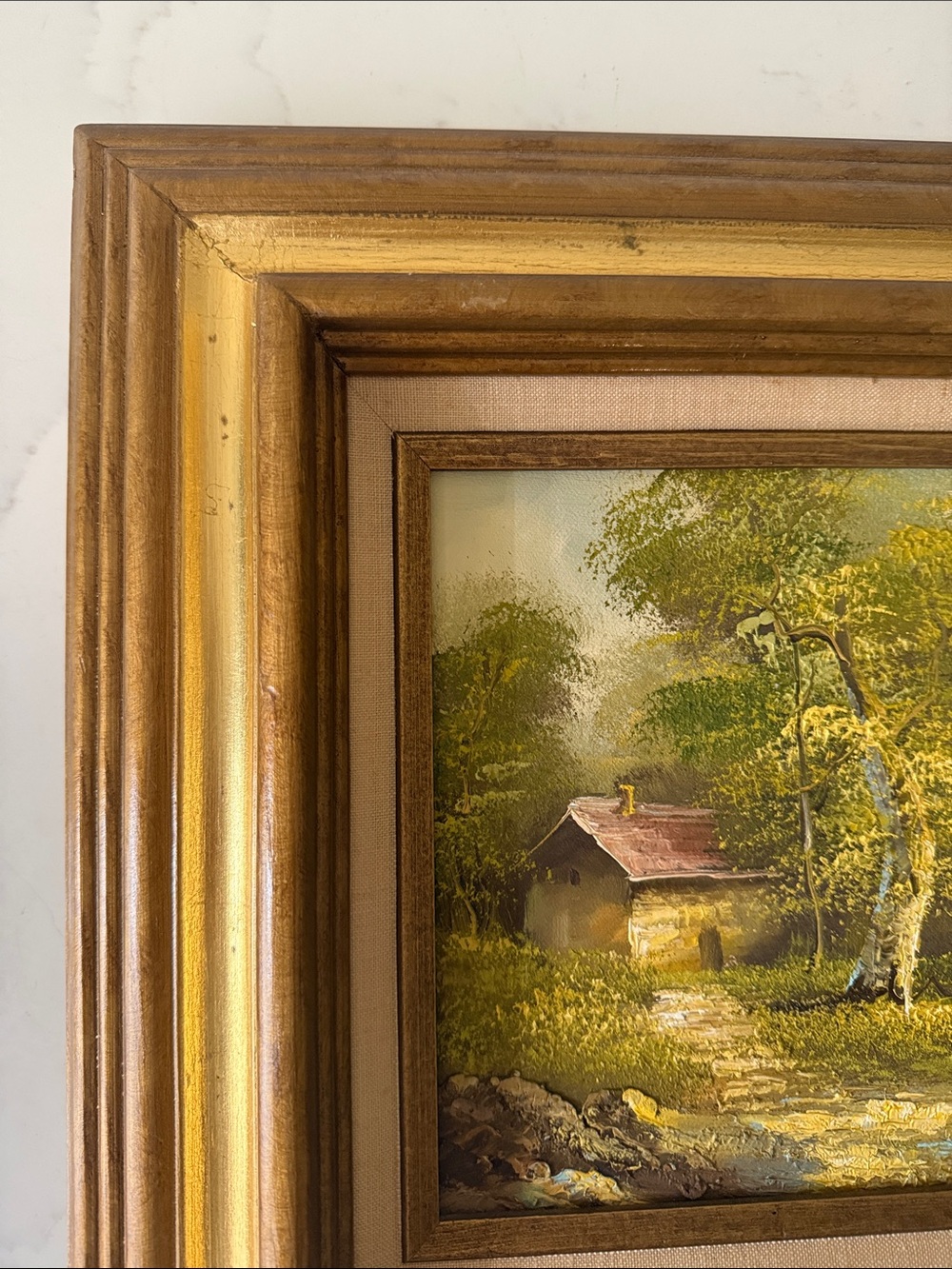 Vintage Original Painting in wooden Frame on Canvas - Picture 2 of 10